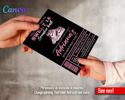 Sneaker Ball Air Jordan Nike customizable invitation template | Share or Print |  | KO208