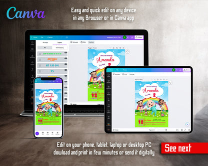 Cocomelon  customizable invitation template | Share or Print |  | JL889