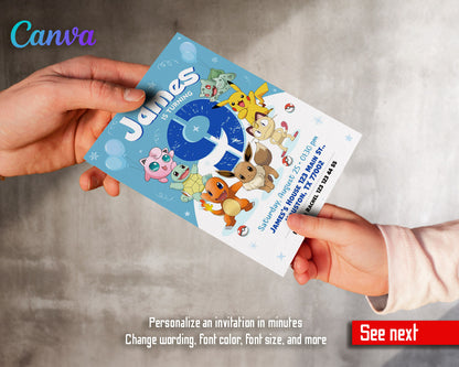 Pokemon Pikachu  customizable invitation template | Share or Print |  | LI521