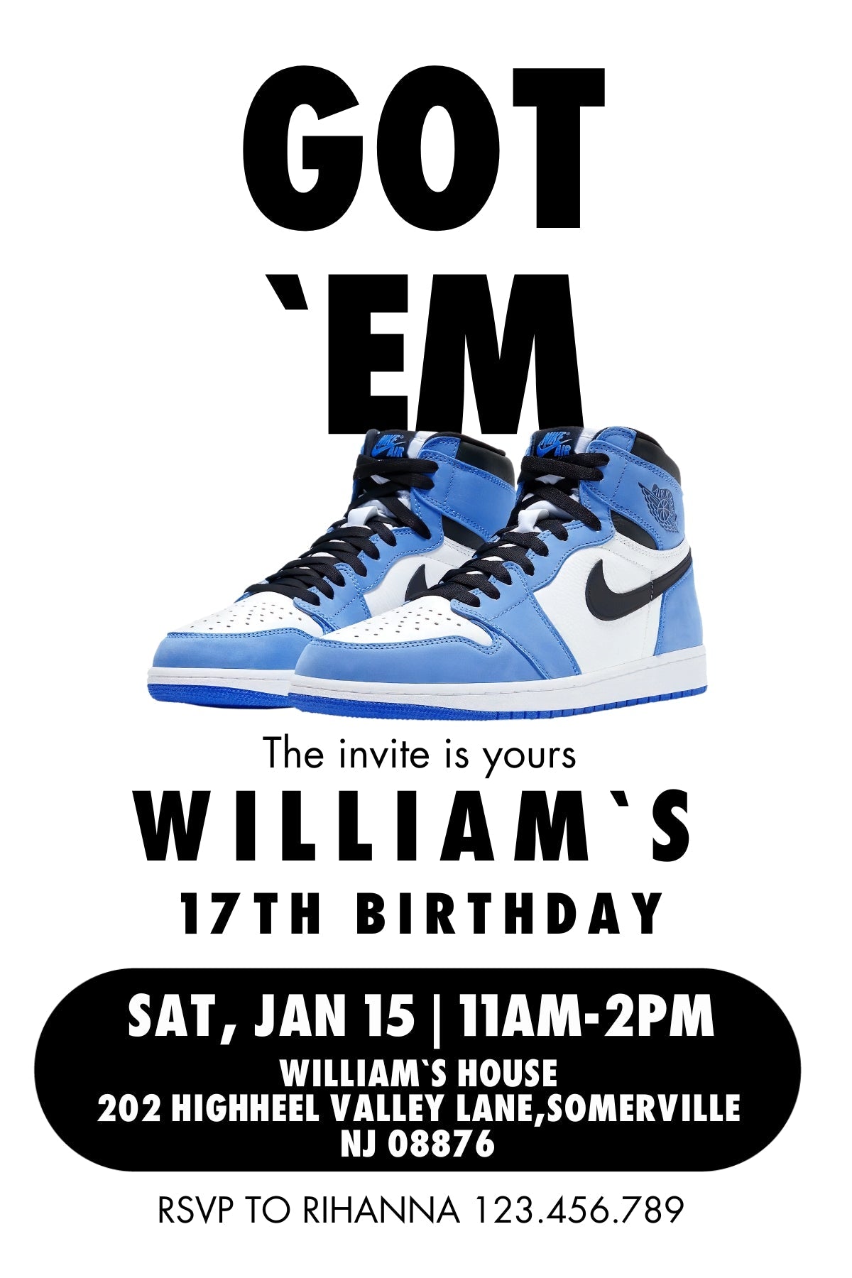 Sneaker Ball Air Jordan Nike customizable invite template | instant download | Share or Print | ER060