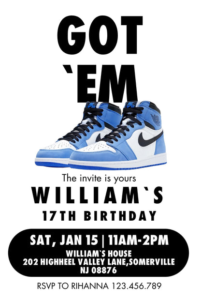 Sneaker Ball Air Jordan Nike customizable invite template | instant download | Share or Print | ER060