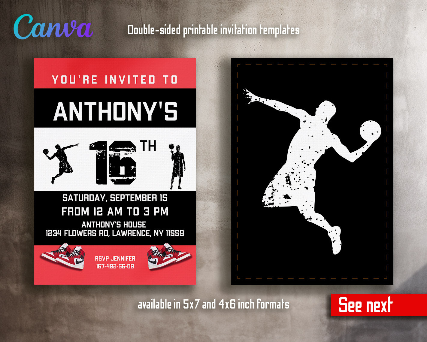 Sneaker Ball Air Jordan Nike customizable invitation template | Share or Print |  | CJ601