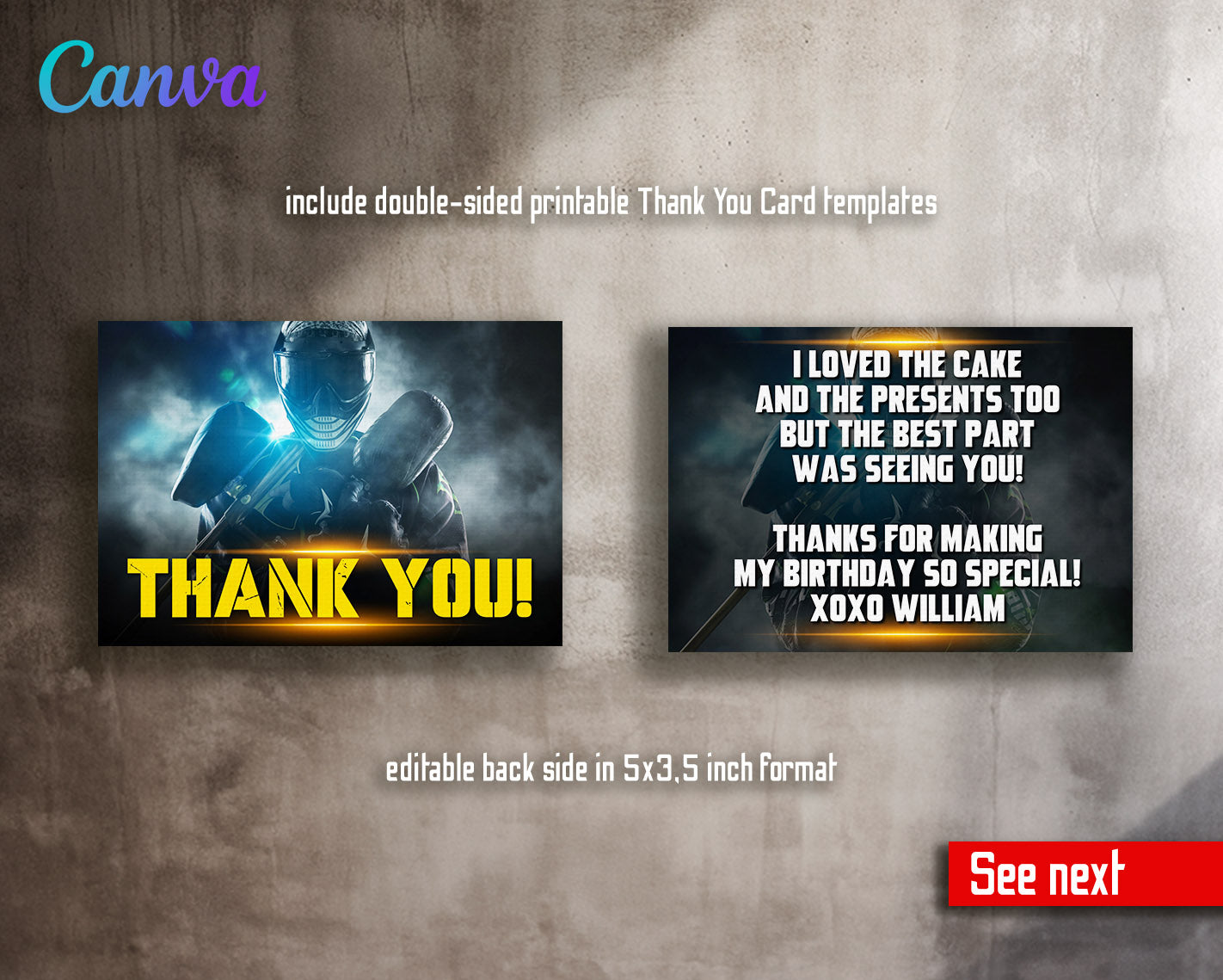 Paintball Airsoft battle customizable invitation template | Share or Print | boy | LC427