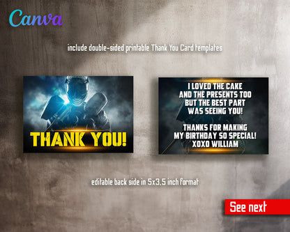 Paintball Airsoft battle customizable invitation template | Share or Print | boy | LC427