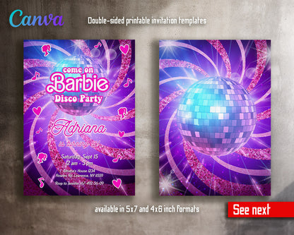 Barbie Pink  customizable invitation template | Share or Print | girl | IE594