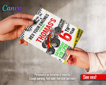 Monster Truck customizable invitation template | Share or Print | boy | BS938