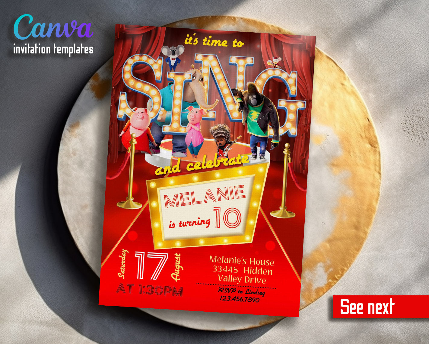 Sing Two Karaoke customizable invitation template | Share or Print |  | RT423