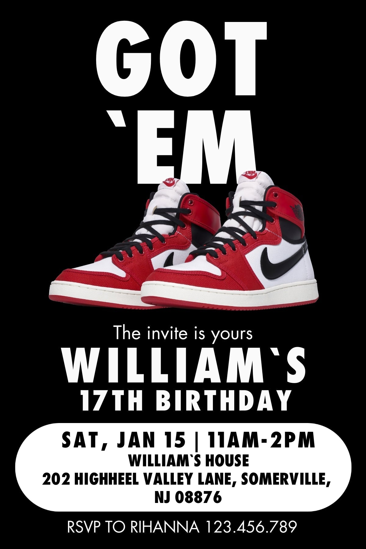 Sneaker Ball Air Jordan Nike customizable invite template | instant download | Share or Print | BF133