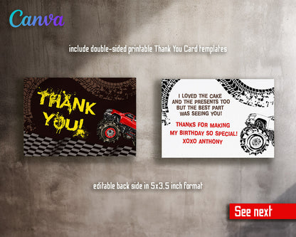 Monster Truck customizable invitation template | Share or Print | boy | ZH489