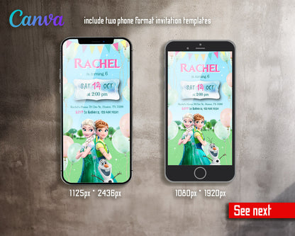 Frozen Elsa  customizable invitation template | Share or Print | girl | UV474