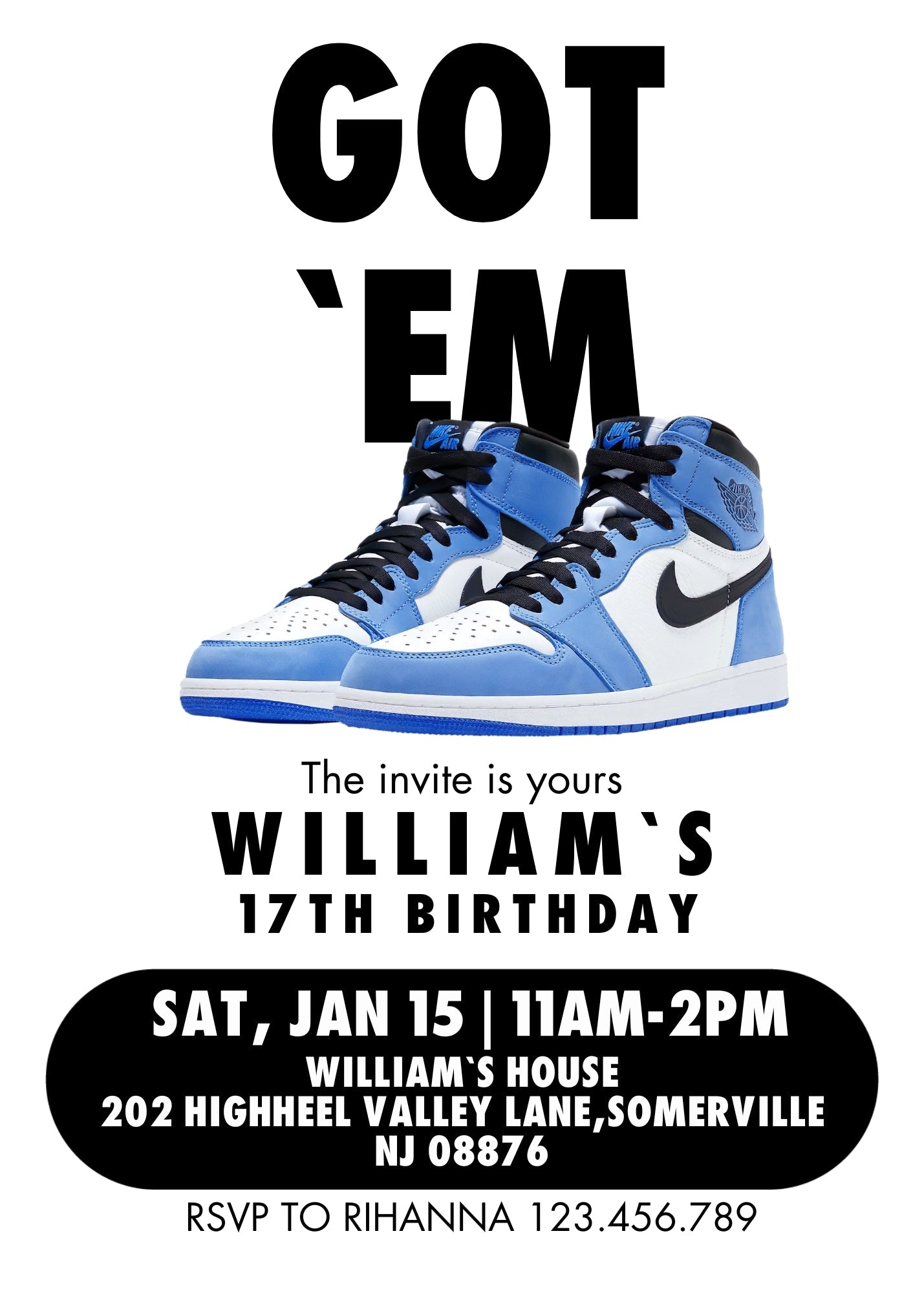 Sneaker Ball Air Jordan Nike customizable invite template | instant download | Share or Print | ER060