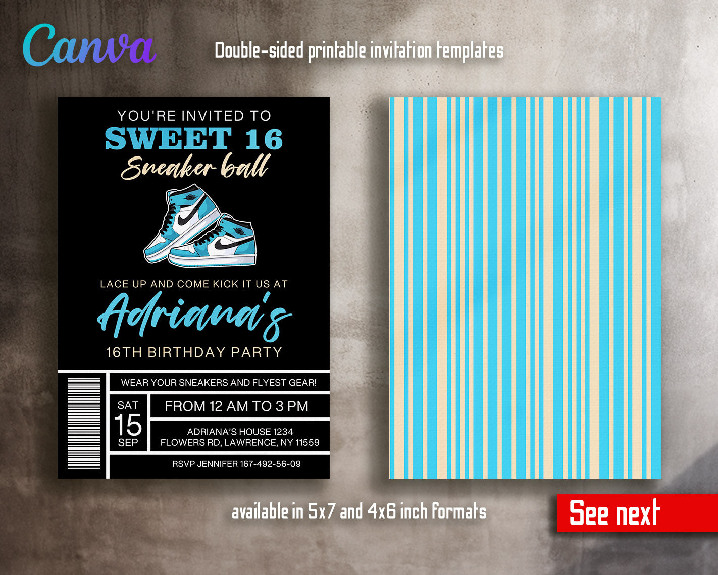 Sneaker Ball Air Jordan Nike customizable invitation template | Share or Print |  | JY158