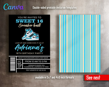 Sneaker Ball Air Jordan Nike customizable invitation template | Share or Print |  | JY158