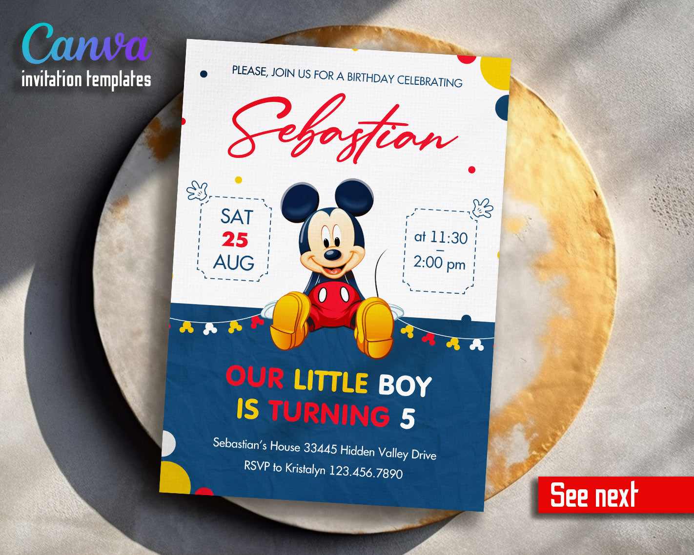 Mickey Mouse Clubhouse customizable invitation template | Share or Print |  | TL488