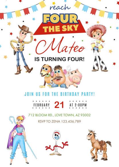 Toy Story Woody  customizable invitation template | Share or Print |  | KY355