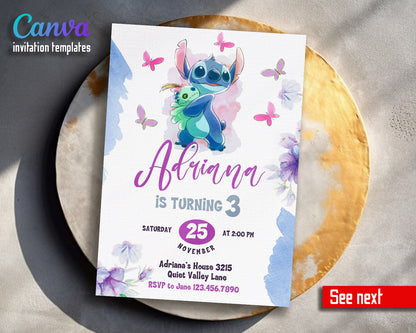 Lilo & Stitch Aloha customizable invitation template | Share or Print |  | HR486