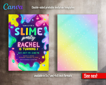 Slime Diy Party customizable invitation template | Share or Print |  | HE087
