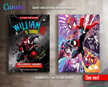 Spider Man Across the Spider-Verse customizable invitation template | Share or Print | boy | TK241