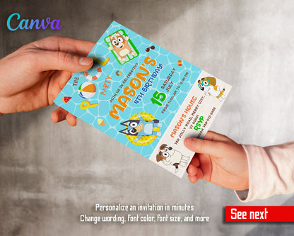 Bluey Bingo Pool customizable invitation template | Share or Print |  | ZR285