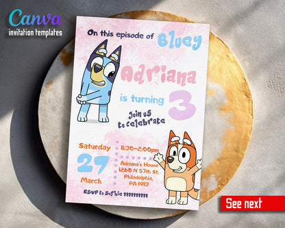 Bluey Bingo customizable invitation template | Share or Print |  | MY476