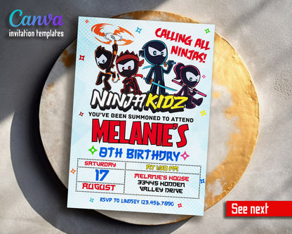 Ninja Kidz TV customizable invitation template | Share or Print |  | OH961