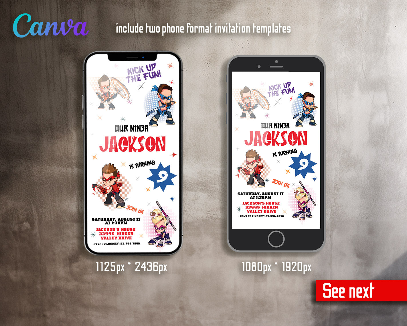 Ninja Kidz TV customizable invitation template | Share or Print |  | DG870