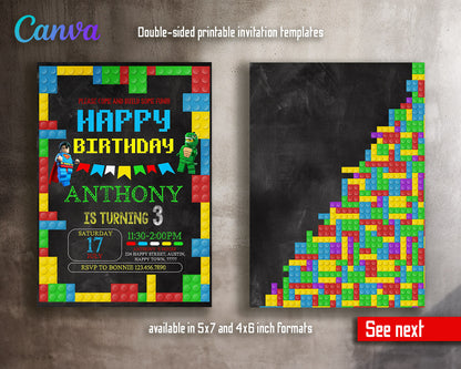 Lego Minifigures  customizable invitation template | Share or Print |  | WP747
