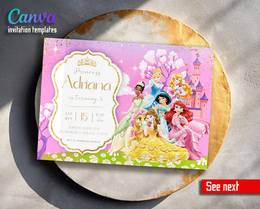 Disney Princess  customizable invitation template | Share or Print | girl | OG342