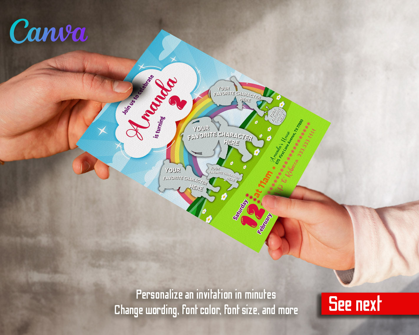 Cocomelon  customizable invitation template | Share or Print |  | DL944
