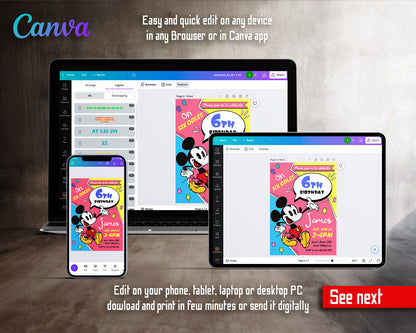 Mickey Mouse Clubhouse customizable invitation template | Share or Print |  | FF698