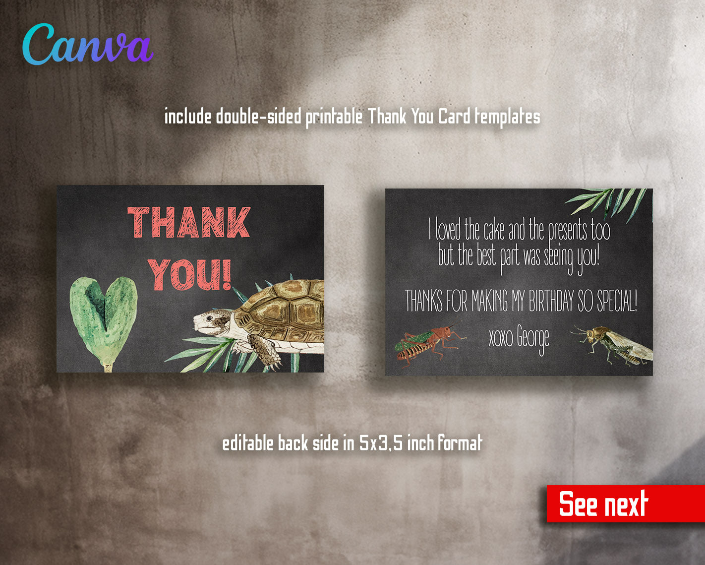 Reptile Lizard Snake customizable invitation template | Share or Print |  | TA624