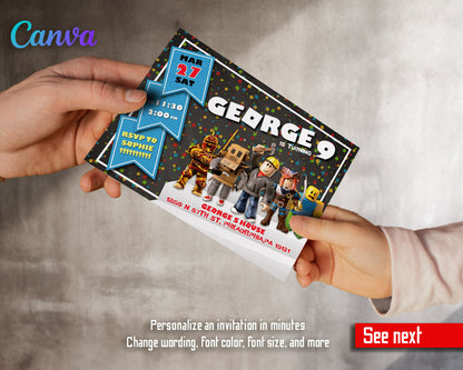 Roblox Gamer customizable invitation template | Share or Print | | GZ658