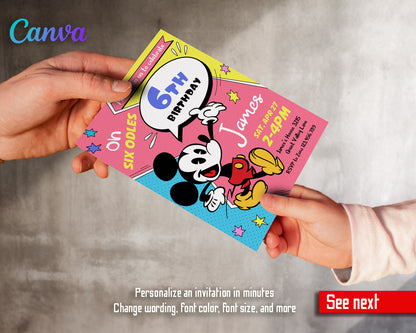 Mickey Mouse Clubhouse customizable invitation template | Share or Print |  | FF698