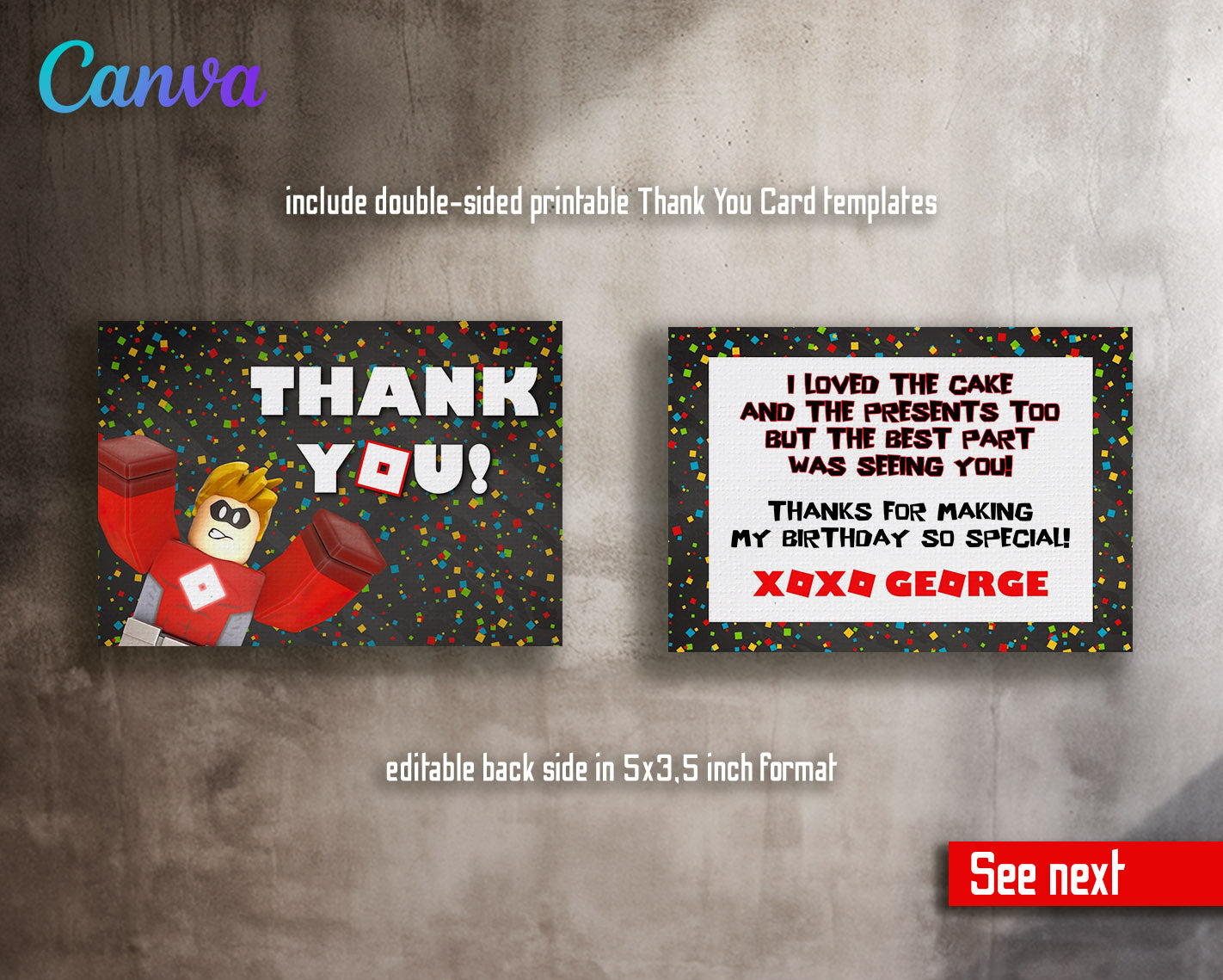 Roblox Gamer customizable invitation template | Share or Print | | GZ658