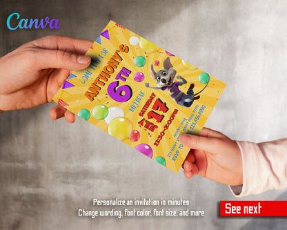 Chuck E. Cheese customizable invitation template | Share or Print |  | QL808