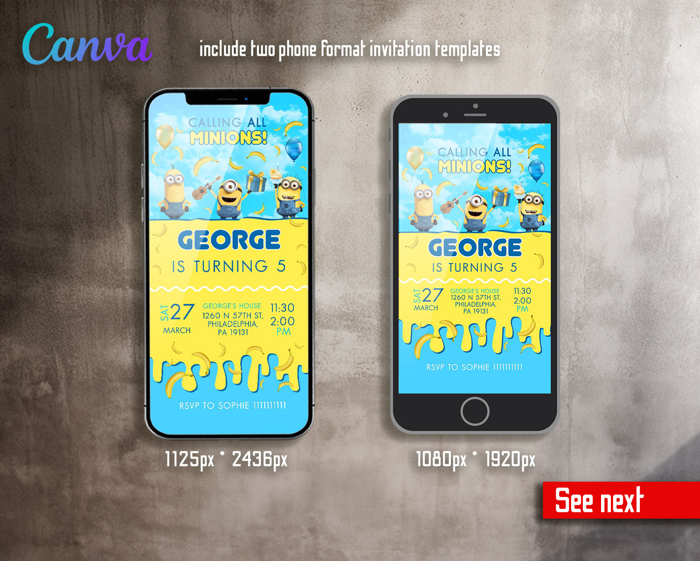 Minions Despicable Me customizable invitation template | Share or Print | | YF702