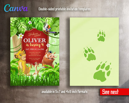 Lion King Simba customizable invitation template | Share or Print |  | AO393