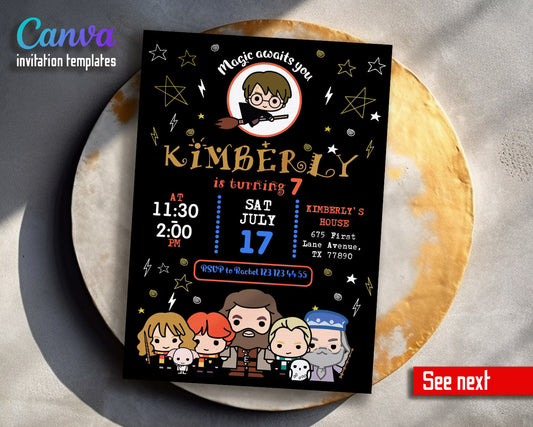 Harry Potter  customizable invitation template | Share or Print |  | XS756