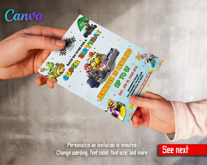 Mario Kart Gamer customizable invitation template | Share or Print | boy | IZ383
