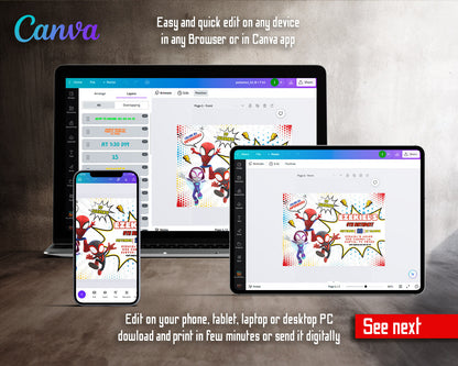 Spidey and His Amazing Friends customizable invitation template | Share or Print | boy | LX035