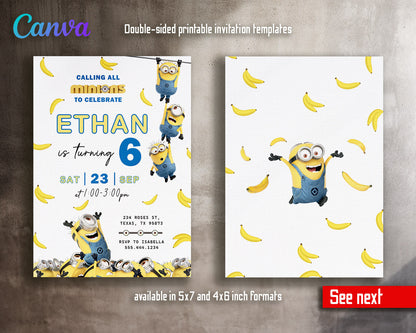 Minions Despicable Me customizable invitation template | Share or Print | | GW504