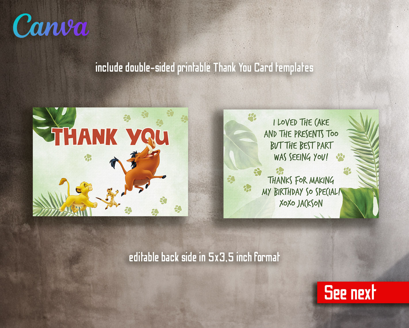 Lion King Simba customizable invitation template | Share or Print |  | LZ136