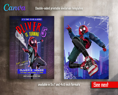 Spider Man Across the Spider-Verse customizable invitation template | Share or Print | boy | DP261