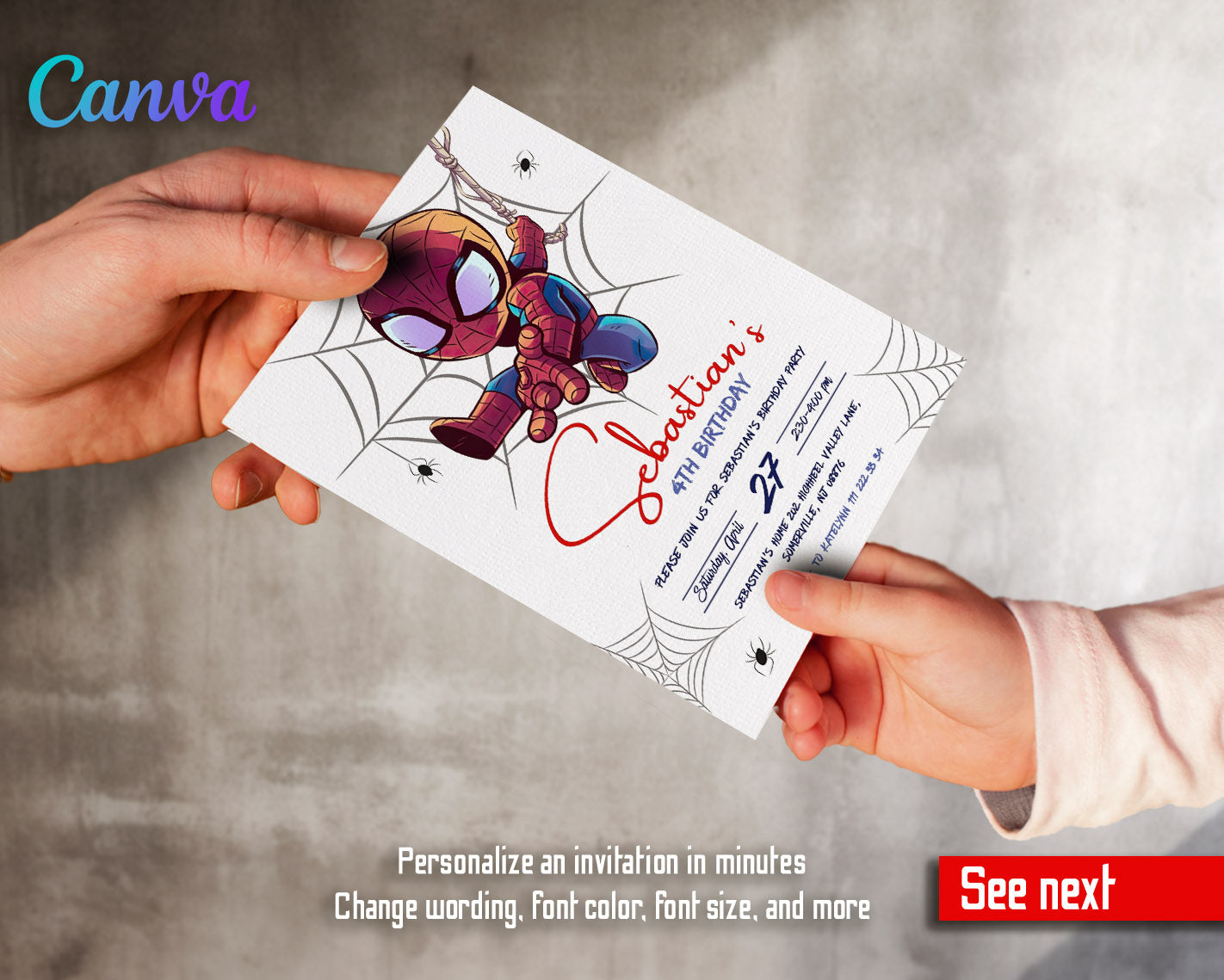 Spidey and His Amazing Friends customizable invitation template | Share or Print | boy | AF322