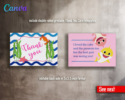 Baby Shark  customizable invitation template | Share or Print |  | WW786