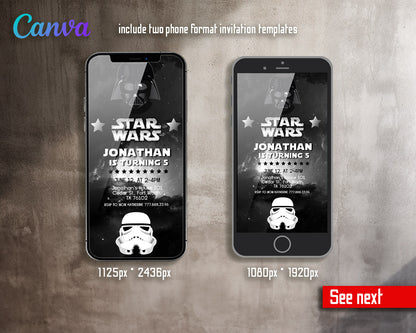 Star Wars Darth Vader  customizable invitation template | Share or Print | boy | GA267