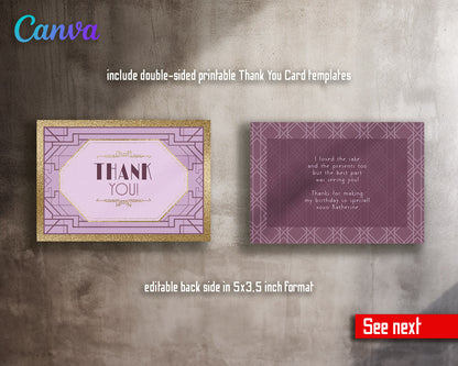 The Great Gatsby Art Deco customizable invitation template | Share or Print |  | TI330