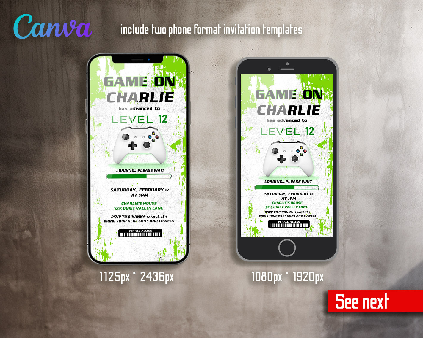 Gamer Party customizable invitation template | Share or Print | boy | MG587