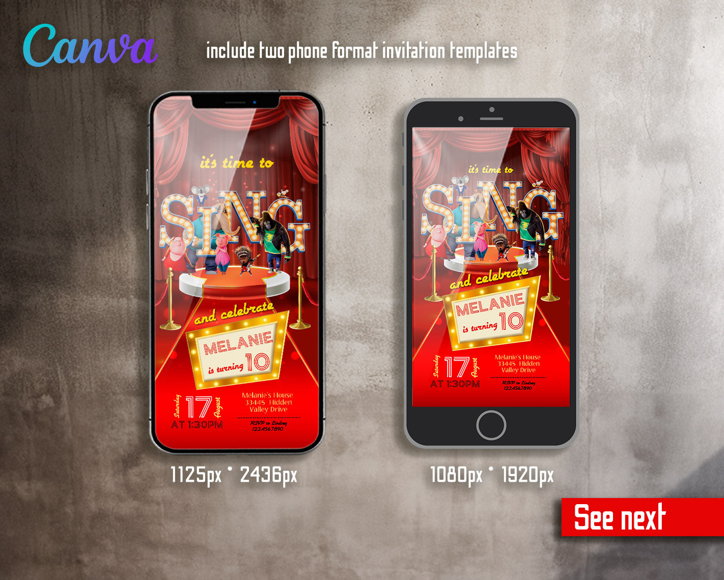 Sing Two Karaoke customizable invitation template | Share or Print |  | RT423