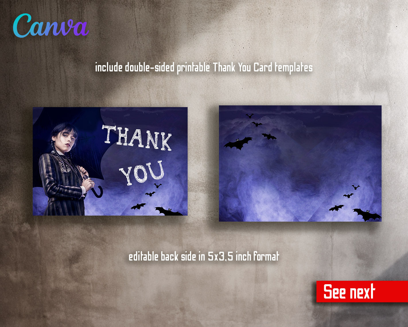 Wednesday Addams customizable invitation template | Share or Print | girl | KY403
